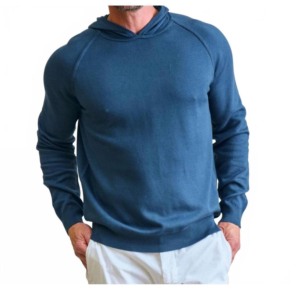 NEW FEDELI merino wool hoodie in blue